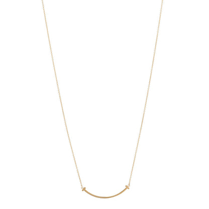 Tiffany 18K Yellow Gold Small T Smile Pendant Necklace 1 of 6