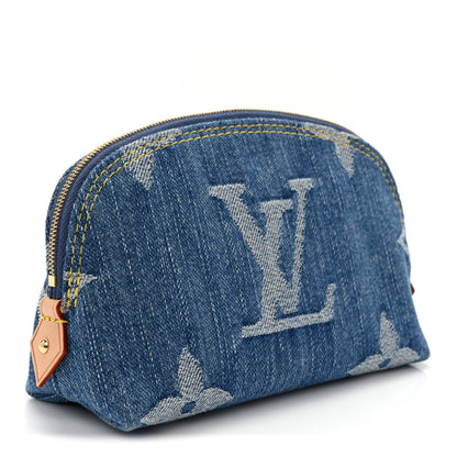 Louis Vuitton Denim Giant Monogram Pochette Cosmetique PM Denim Blue 3 of 6
