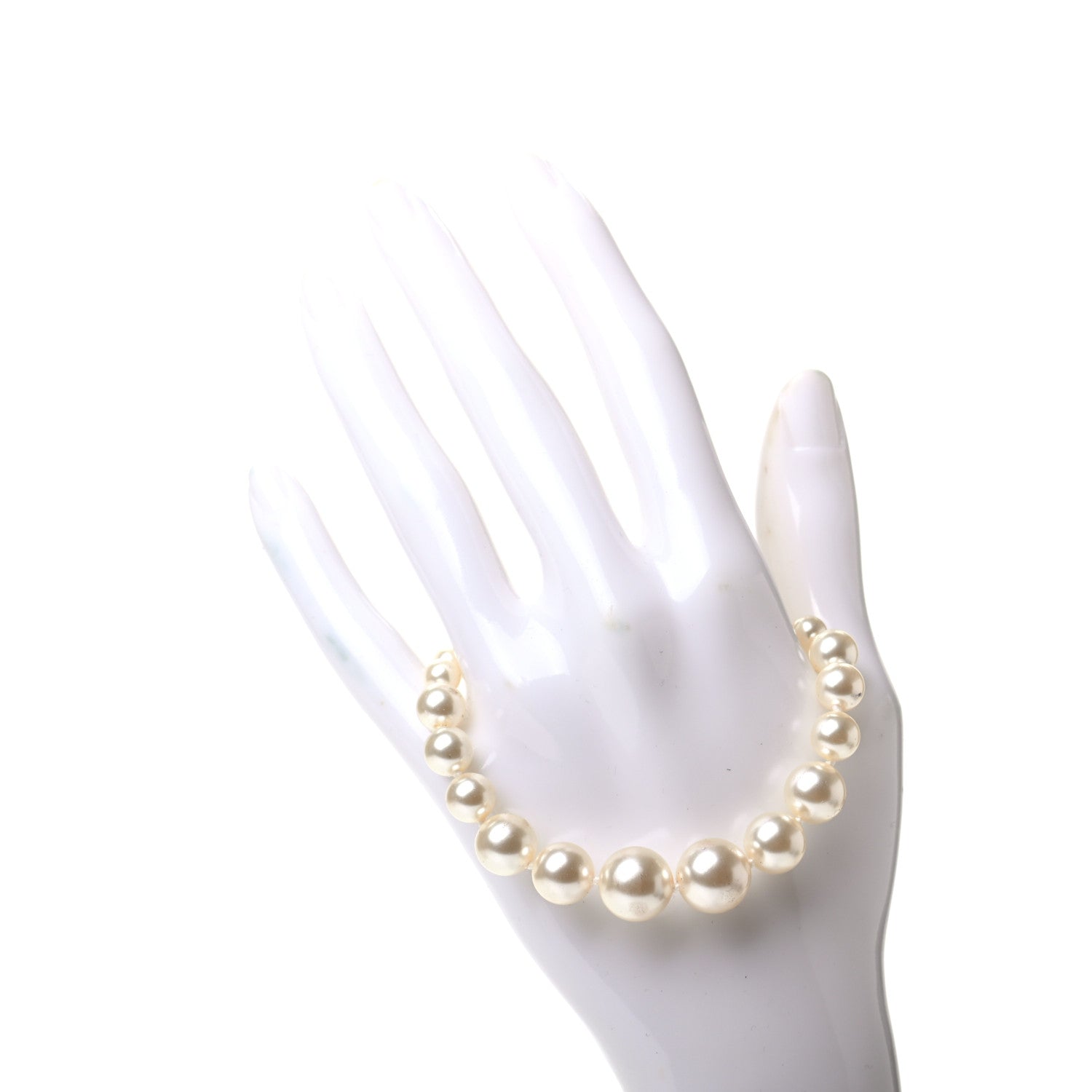 Chanel Graduated Pearl Crystal CC Bracelet Gold 2 of 4