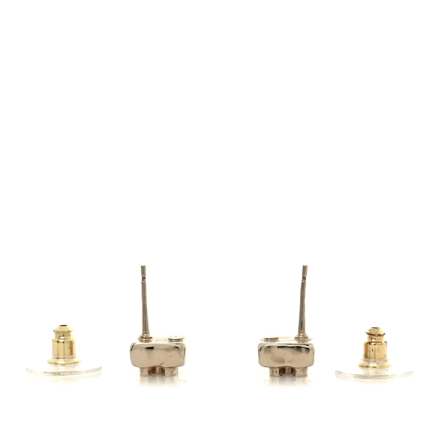 Chanel Metal Crystal Mini Square CC Earrings Gold 3 of 5