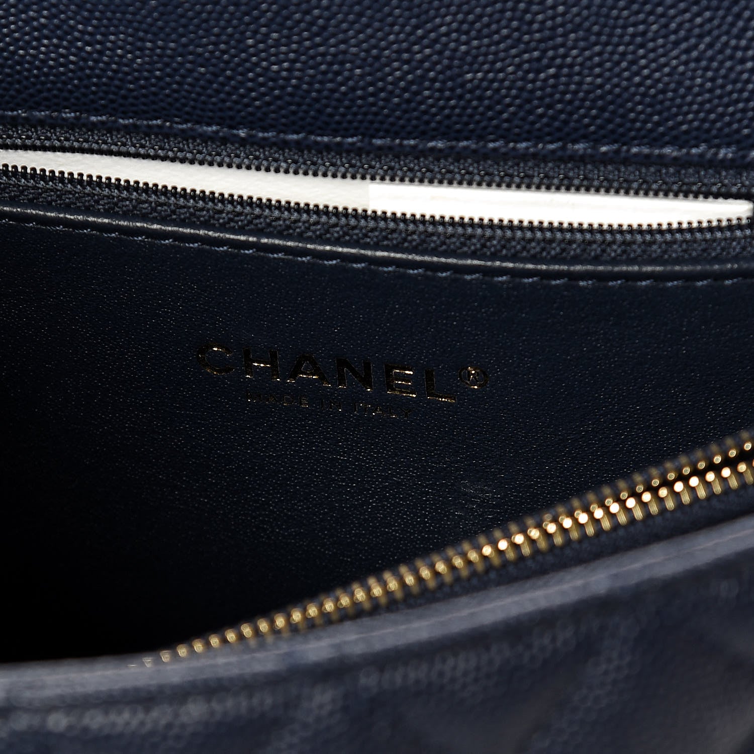 Chanel Caviar Elaphe Quilted Small Coco Handle Flap Navy 6 of 16