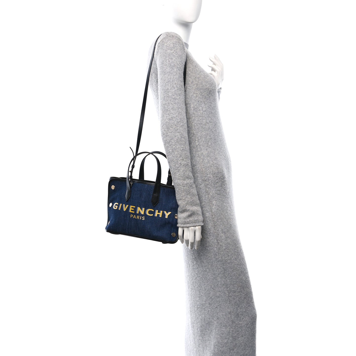 Denim Mini Logo Bond Shopper Tote Blue