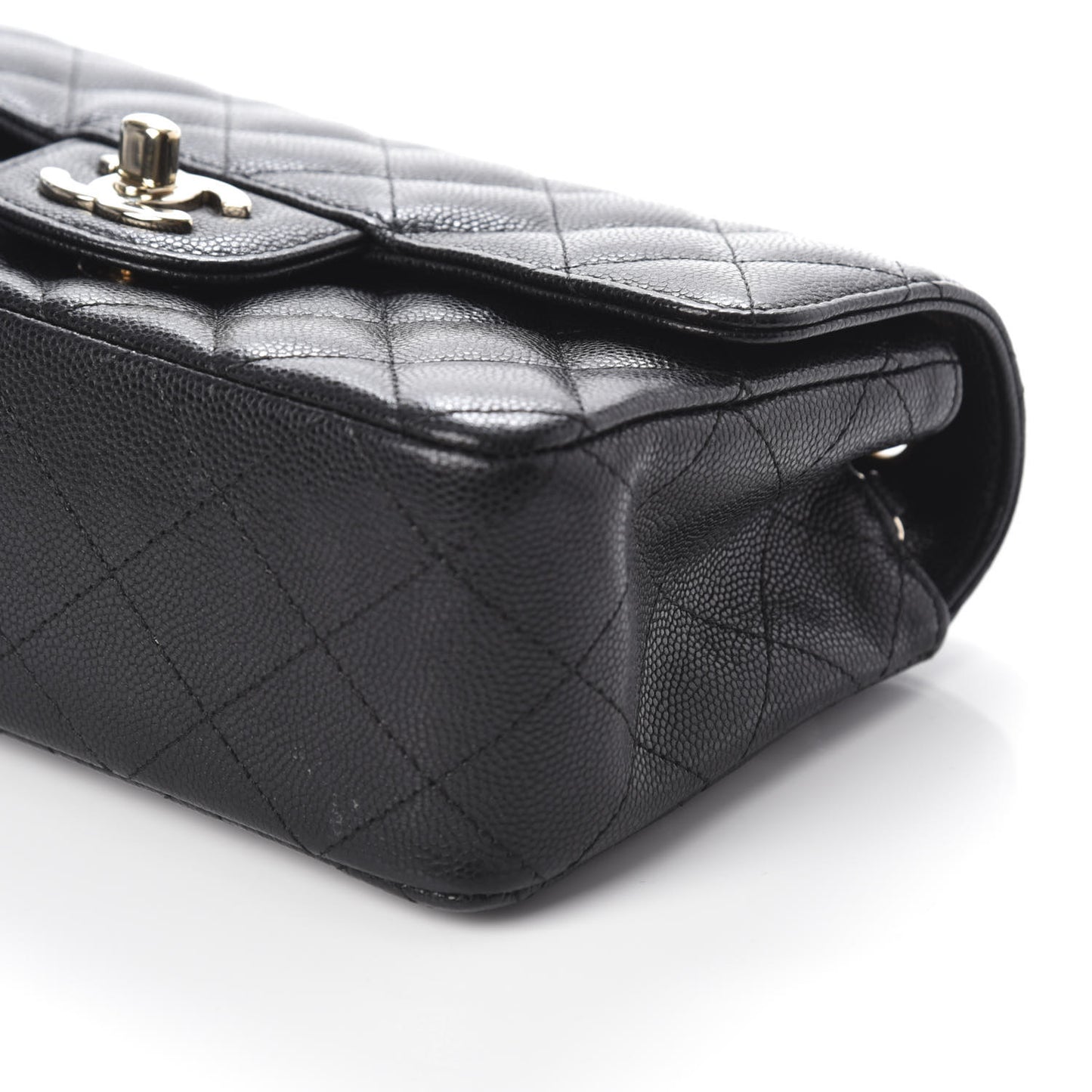 Caviar Quilted Mini Rectangular Flap Black