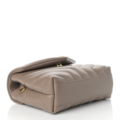 Saint Laurent Calfskin Y Quilted Monogram Toy Loulou Crossbody Bag Taupe 4 of 10