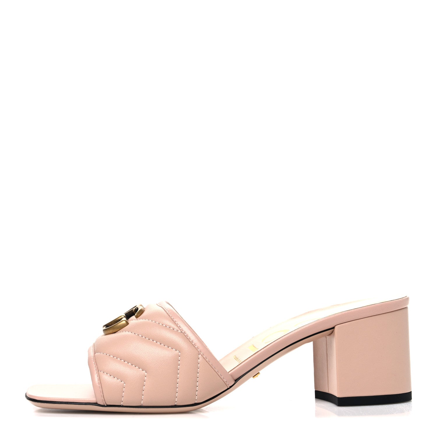Gucci Nappa Matelasse GG Marmont 55mm Slide Sandals 40 Skin Rose 1 of 11