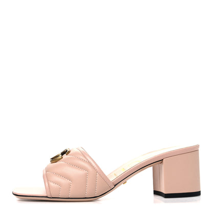 Gucci Nappa Matelasse GG Marmont 55mm Slide Sandals 40 Skin Rose 1 of 11