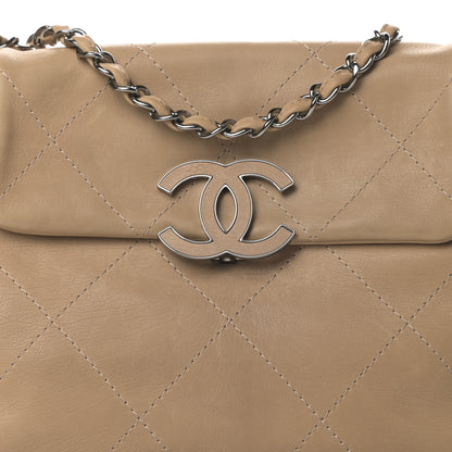 Chanel Washed Calfskin Quilted Large Hamptons Flap Bag Dark Beige 8 of 12