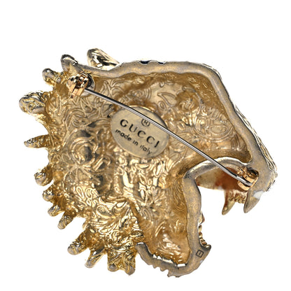 Gucci Metal Crystal Rajah Brooch Gold 3 of 6