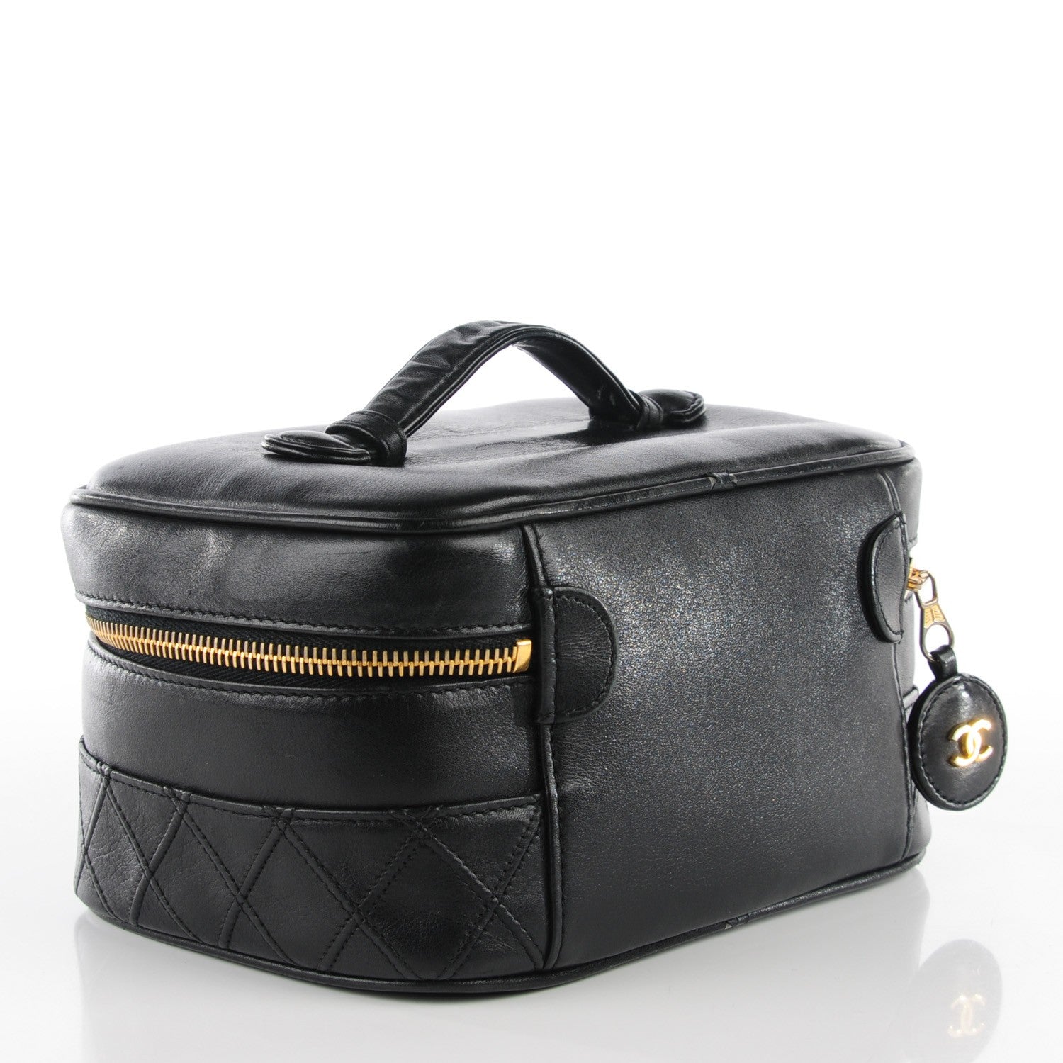 Chanel Lambskin Vanity Cosmetic Case Black 3 of 9