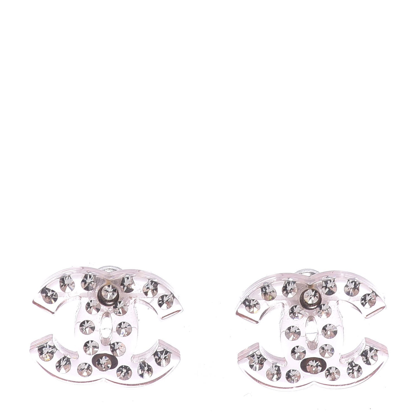 Crystal Resin CC Logo Earrings