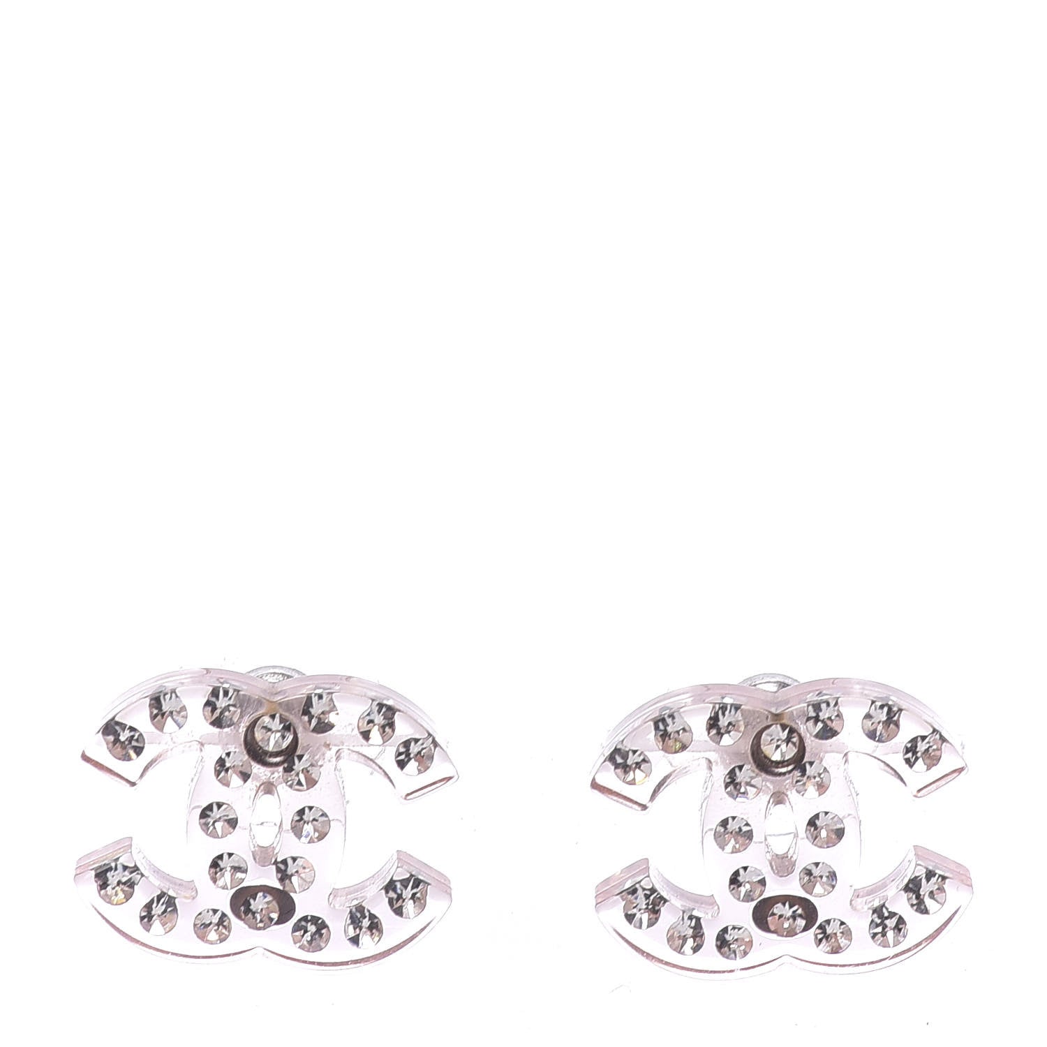 Chanel Crystal Resin CC Logo Earrings 1 of 4