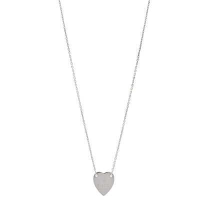 Gucci Sterling Silver Trademark Heart Pendant Necklace 1 of 6
