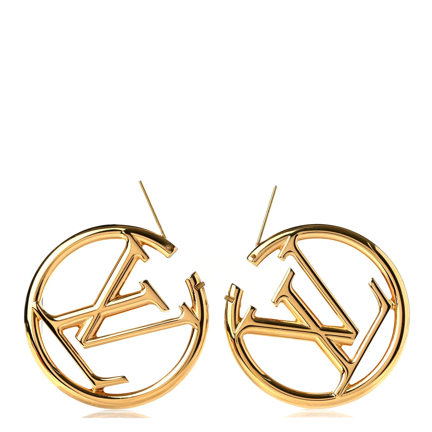 Louis Vuitton Metal Louise Hoop Earrings Gold 3 of 6