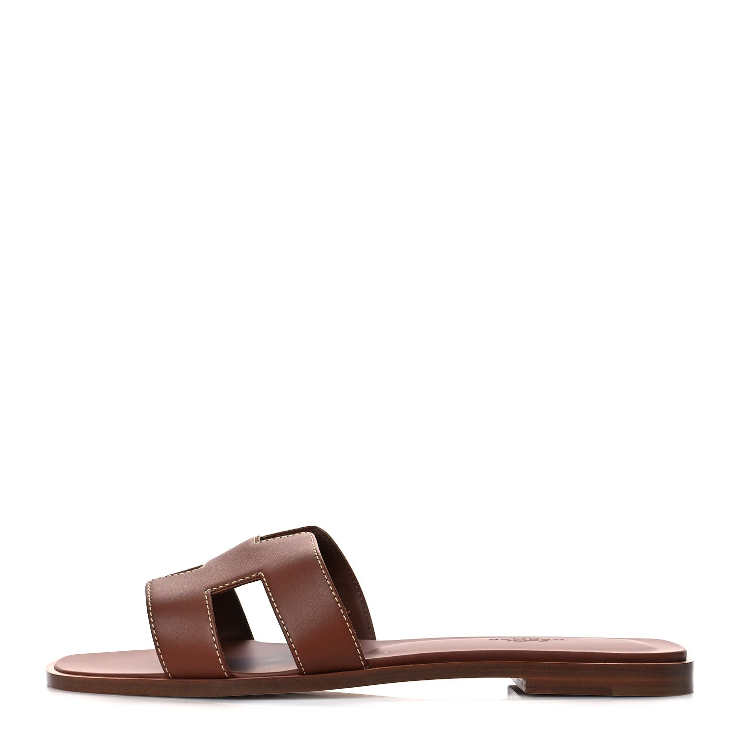 Hermes Box Calfskin Oran Sandals 39 Gold 1 of 9