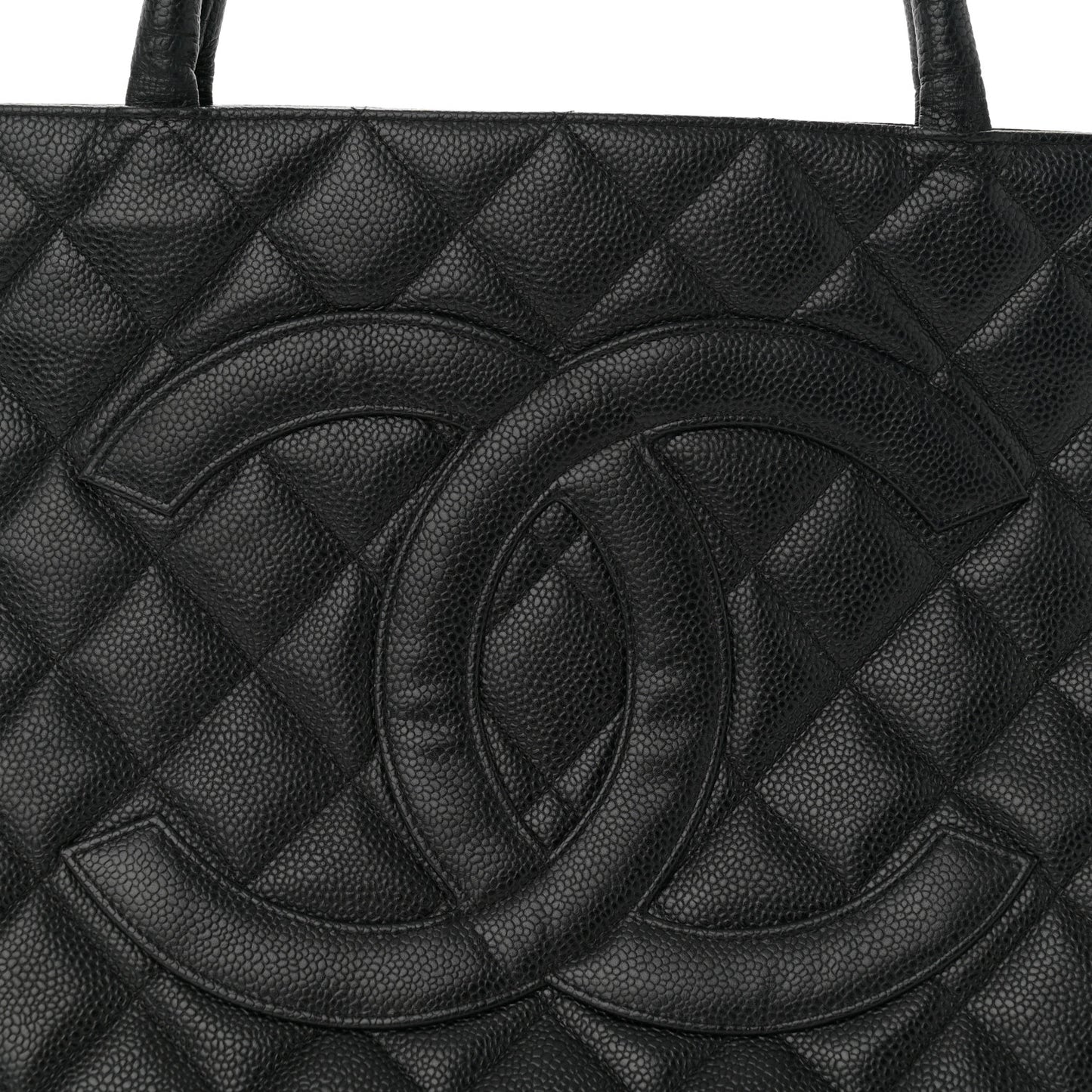 Caviar Quilted Medallion Tote Black