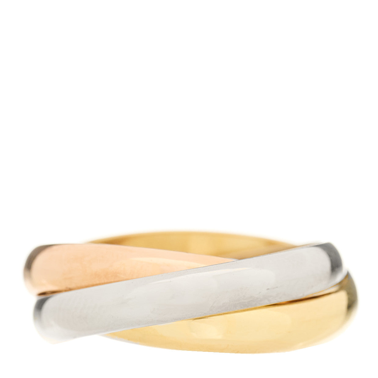 18K Pink Yellow White Gold Small Trinity Ring 44 3