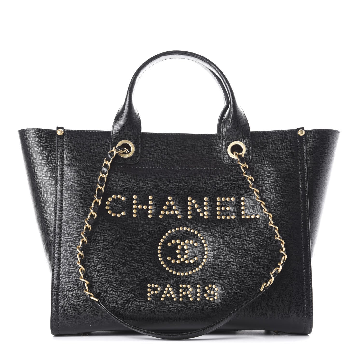 Chanel Caviar Small Studded Deauville Tote Black 1 of 10