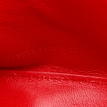 Balenciaga Shiny Calfskin Tonal B Crocodile Embossed Hourglass Top Handle Bag XS Bright Red 7 of 13