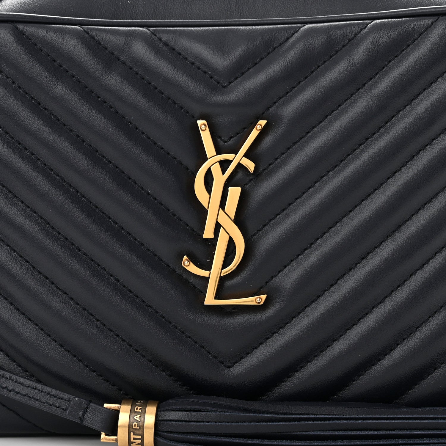 Saint Laurent Calfskin Matelasse Monogram Lou Camera Bag Deep Marine 8 of 12