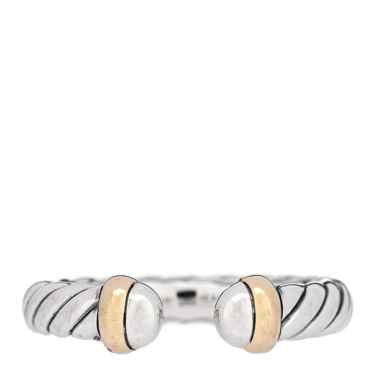 Sterling Silver 14K Yellow Gold Petite Cable Flex Ring 49 5