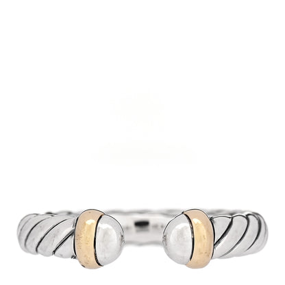 David Yurman Sterling Silver 14K Yellow Gold Petite Cable Flex Ring 49 5 1 of 4