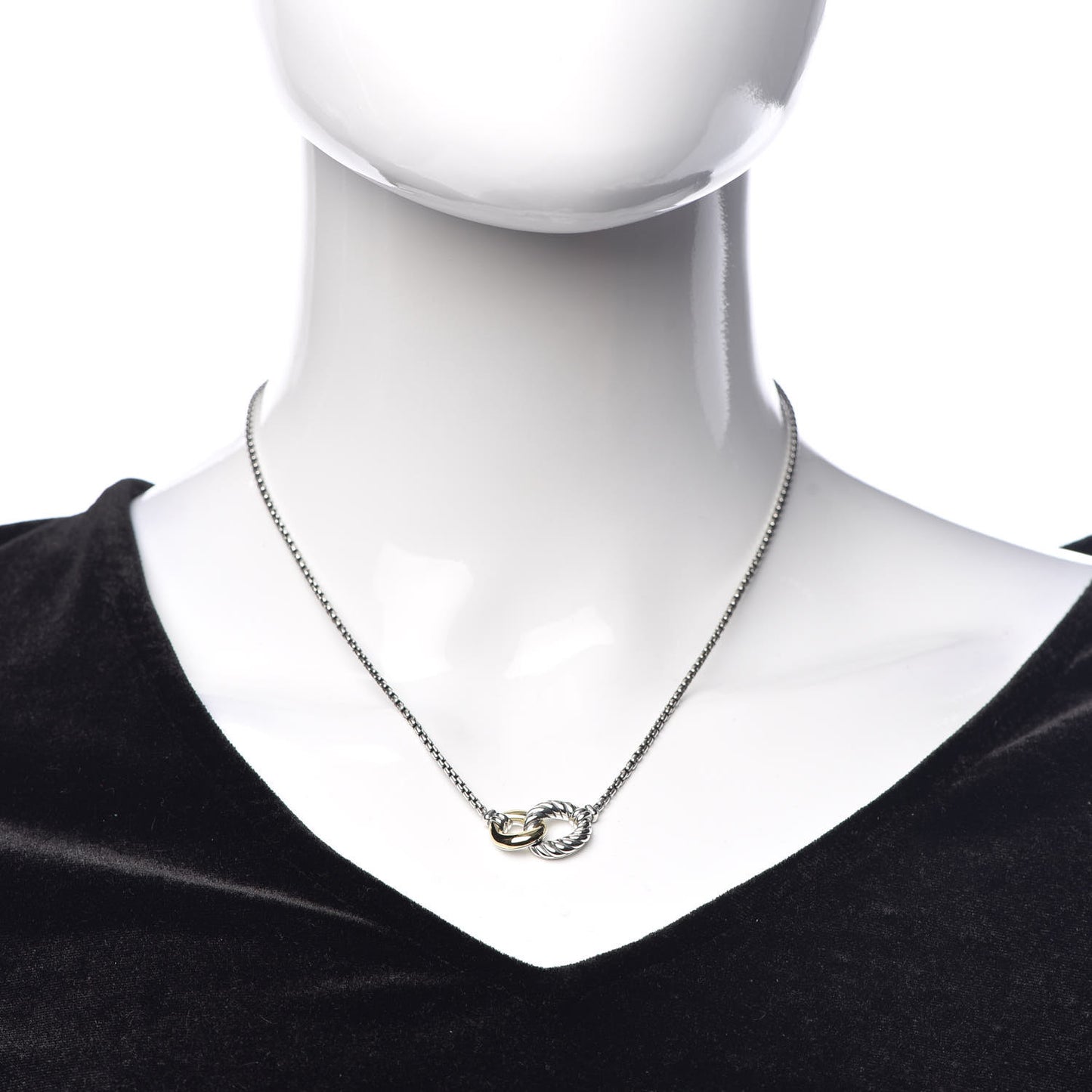 Sterling Silver 18K Yellow Gold Belmont Pendant Necklace