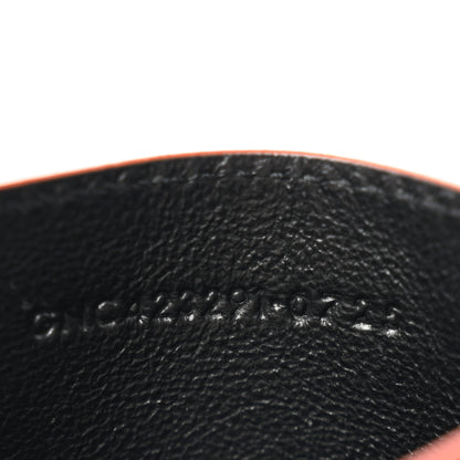 Saint Laurent Lambskin Matelasse Chevron Monogram Credit Card Case Dark Mandarin 7 of 8