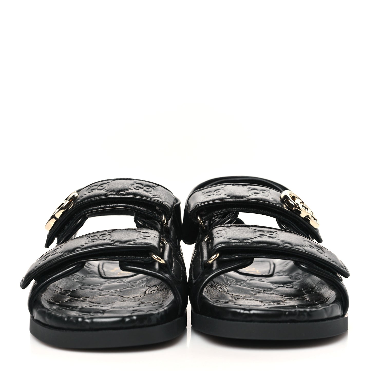 Guccissima GG Embossed Womens Sandals 36.5 Black