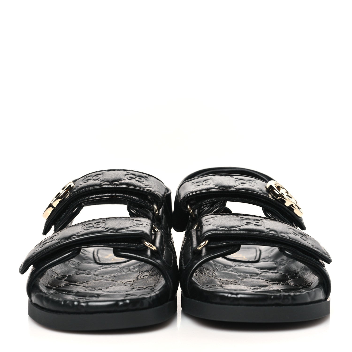 Gucci Guccissima GG Embossed Womens Sandals 36.5 Black 3 of 9