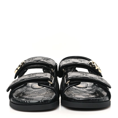 Gucci Guccissima GG Embossed Womens Sandals 36.5 Black 3 of 9