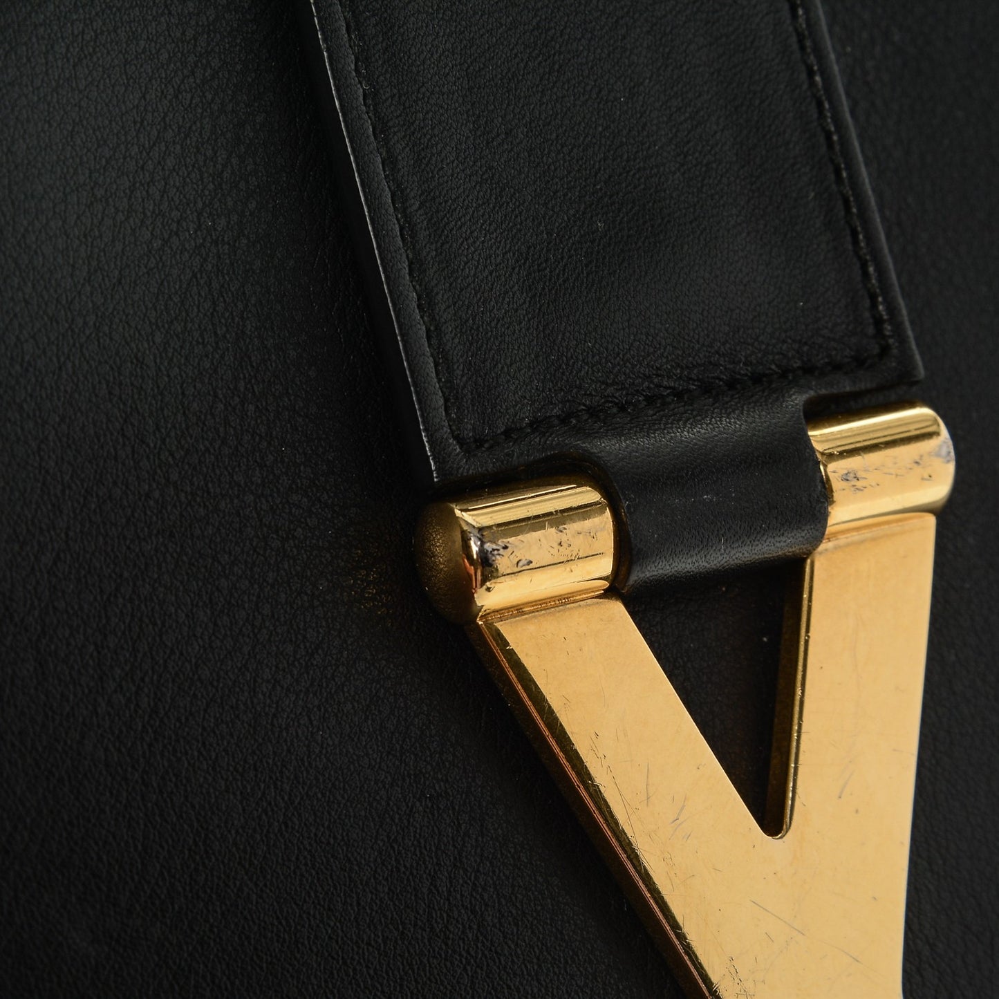 Calfskin Classic Y Ligne Clutch Black