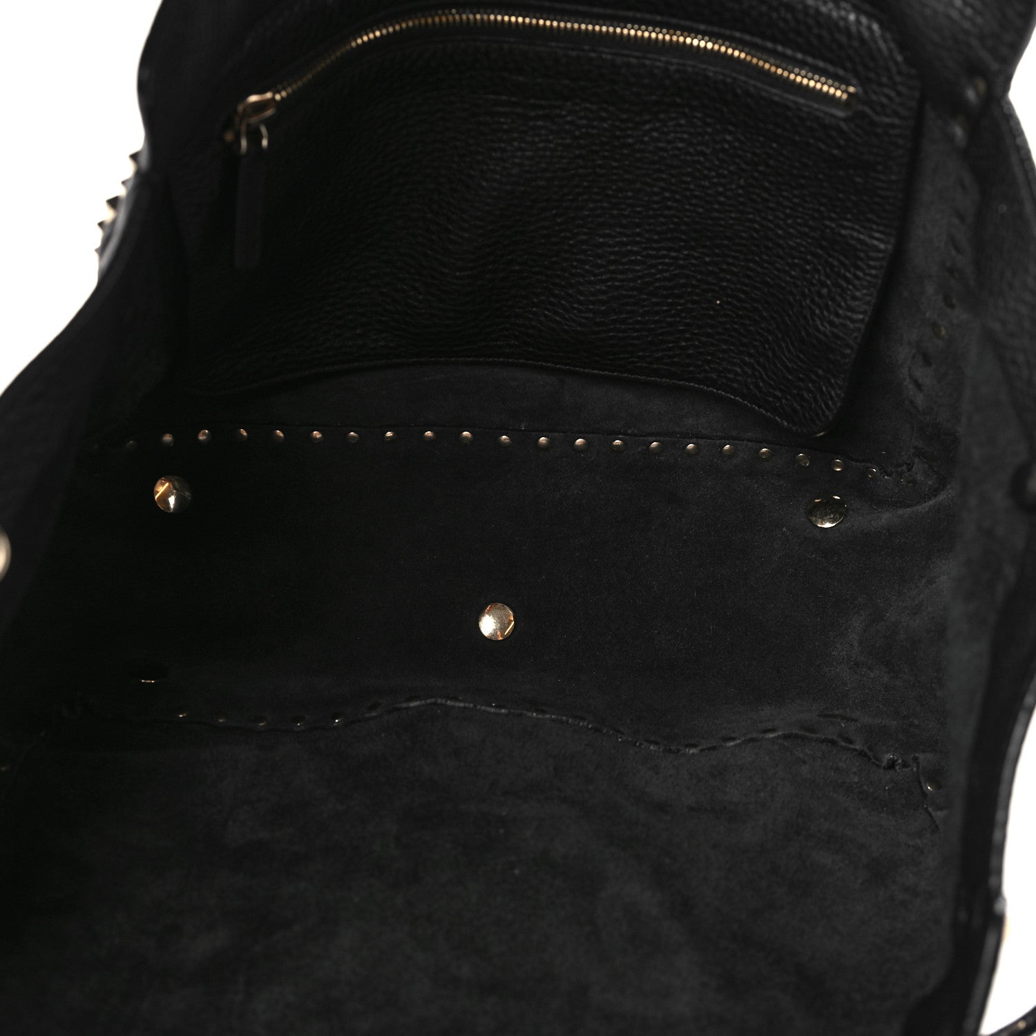 Valentino Garavani Pebbled Calfskin Medium Rockstud Tote Black 5 of 8