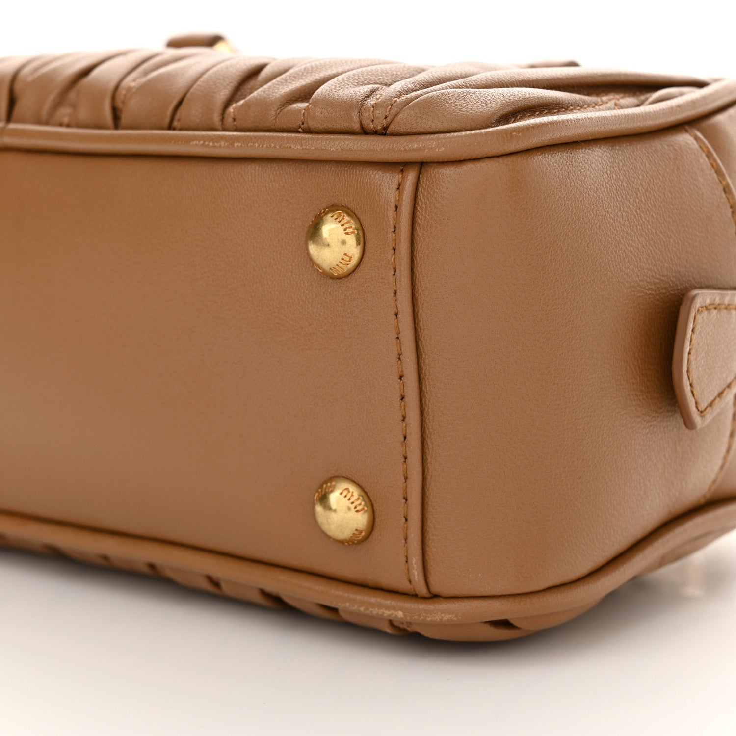 Miu Miu Nappa Matelasse Regular Arcadie Top Handle Bag Caramel 10 of 10