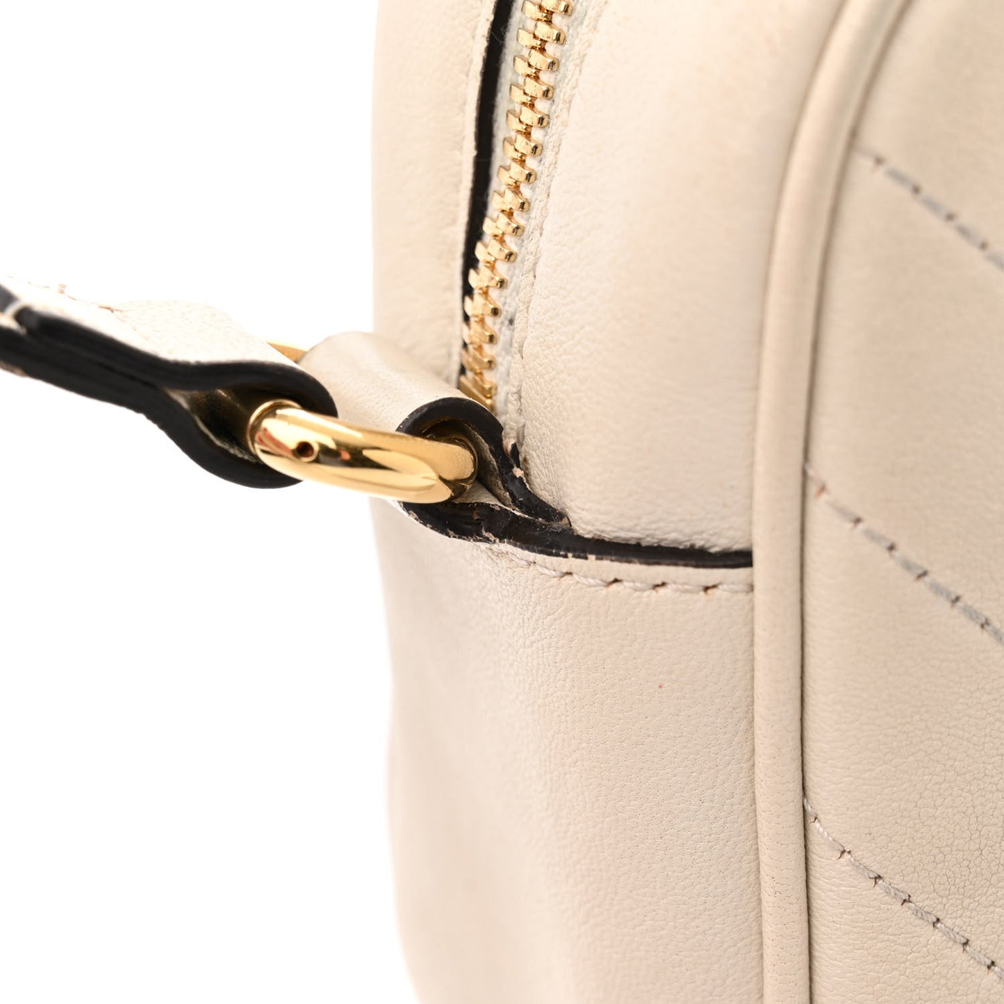 Sakai Be Green Calfskin Diagonal Stitched Small Blondie Shoulder Bag Mystic White