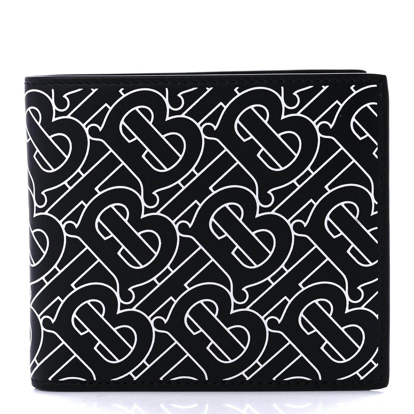 Calfskin Embossed Monogram Bi-Fold Wallet Black White