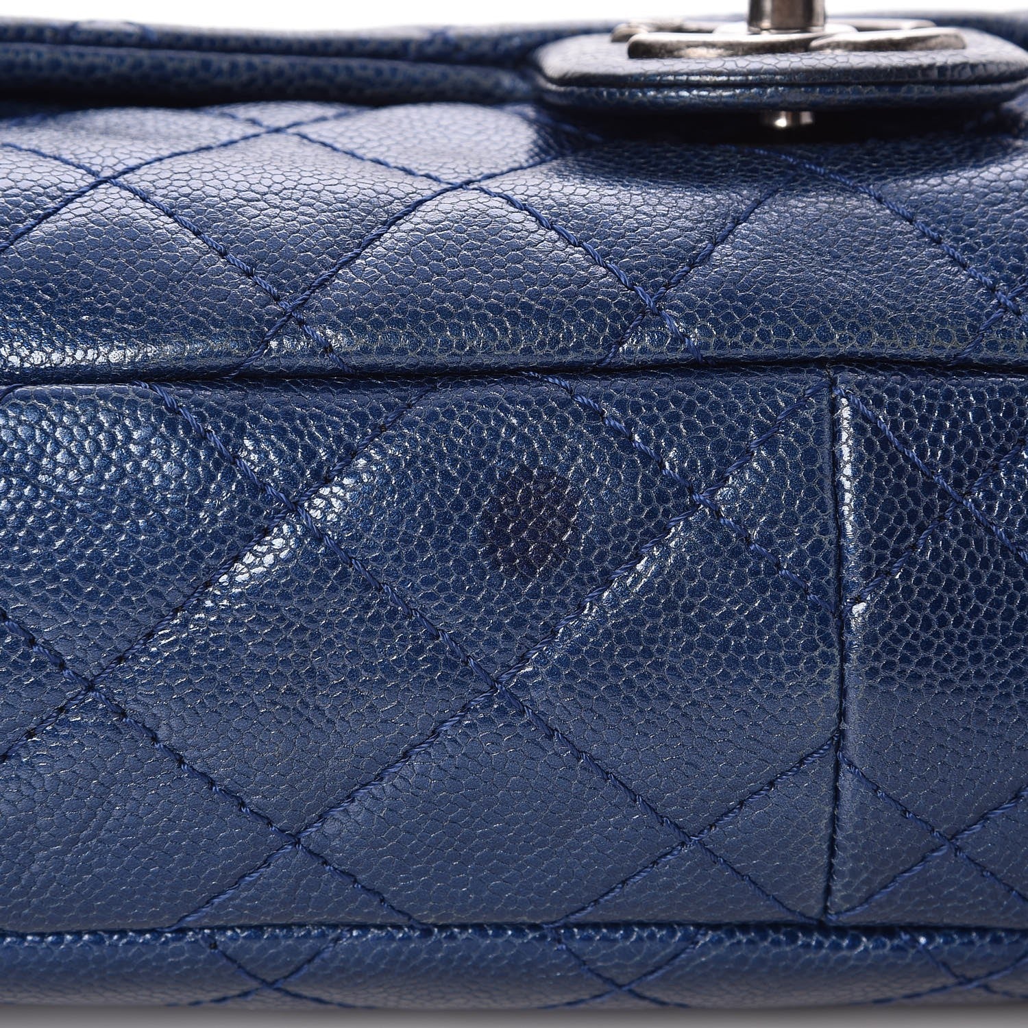 Chanel Iridescent Caviar Quilted Large Chic Flap Blue 8 of 15