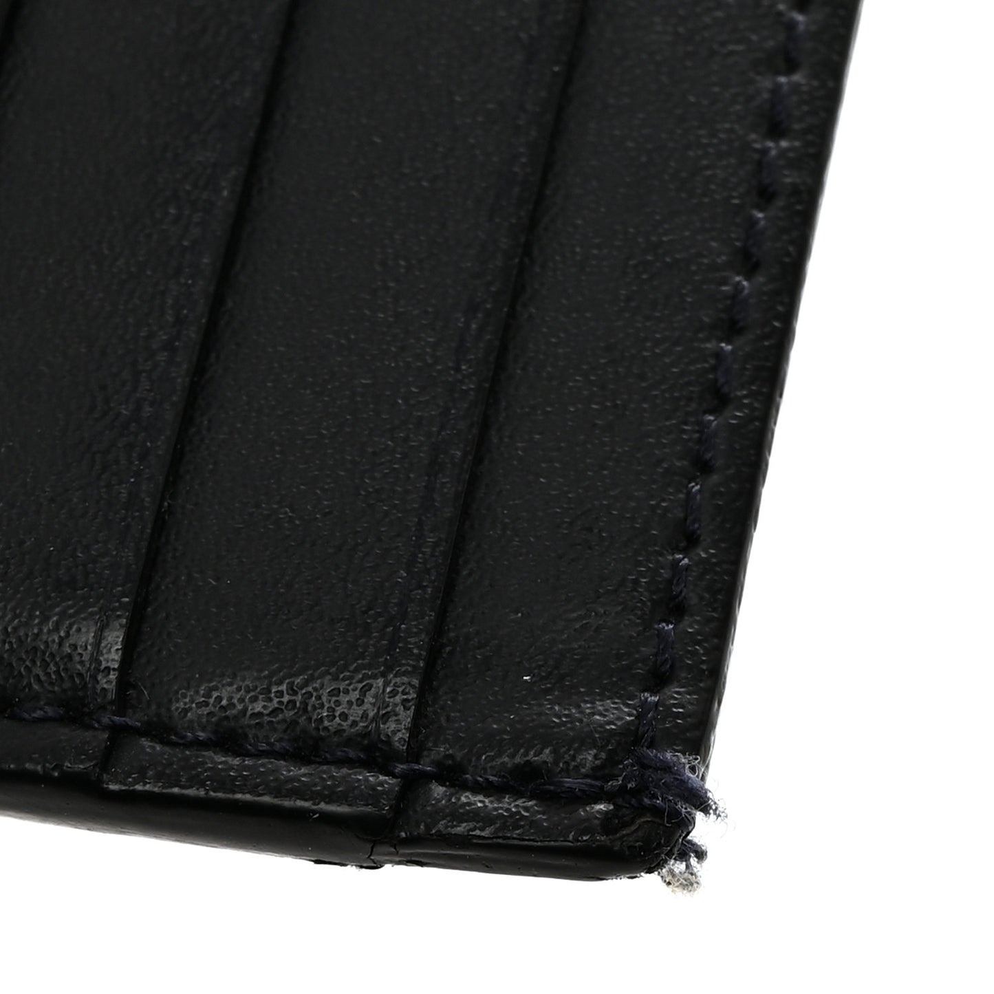 Vitello Stripe FF Card Holder Navy Multicolor