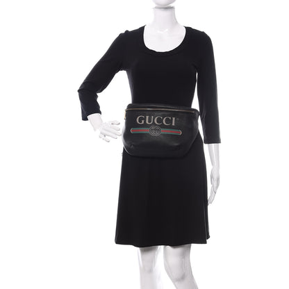 Gucci Grained Calfskin Logo Belt Bag Black 2 of 11