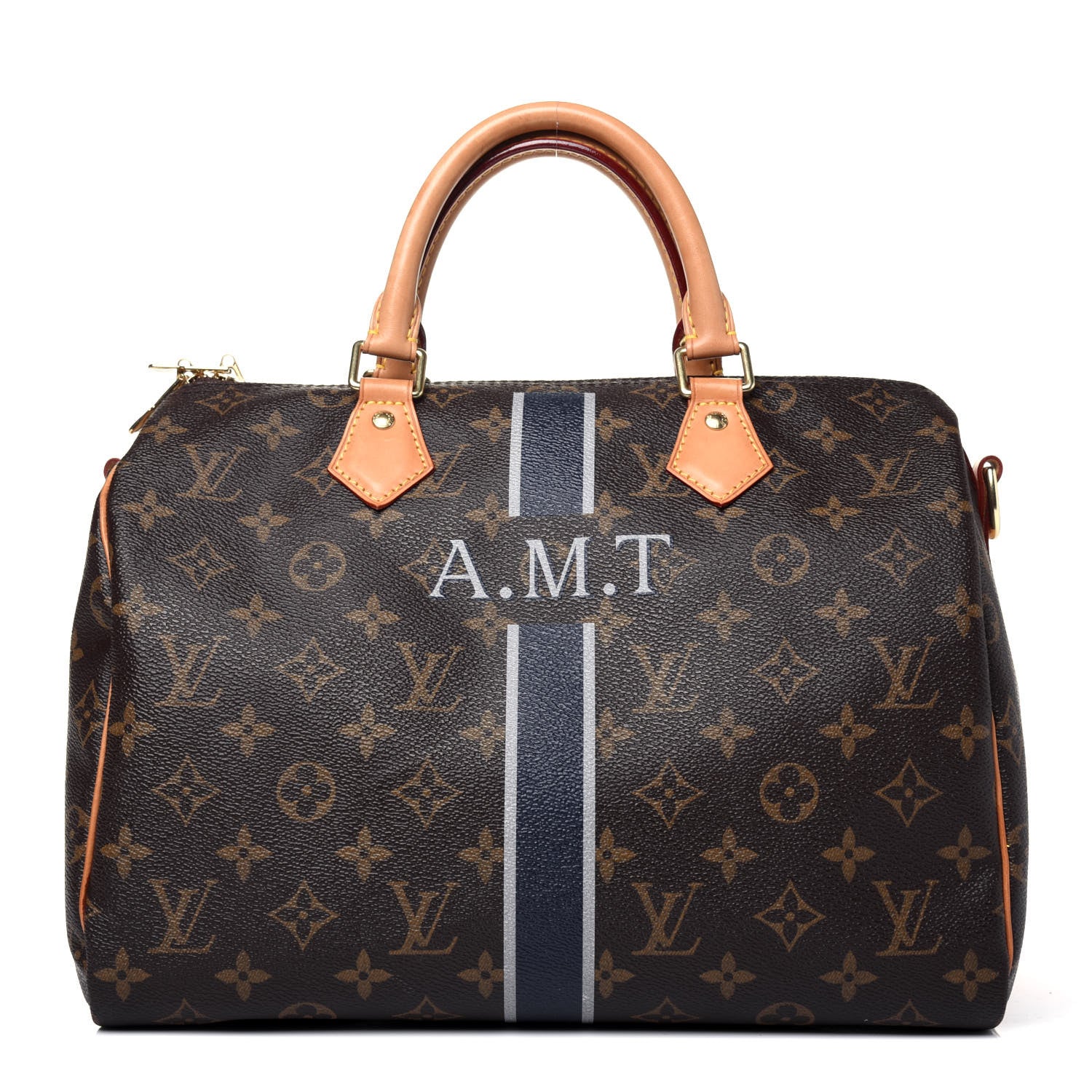 Louis Vuitton Monogram My LV Heritage Speedy Bandouliere 30 Blue Marine Gris 1 of 22