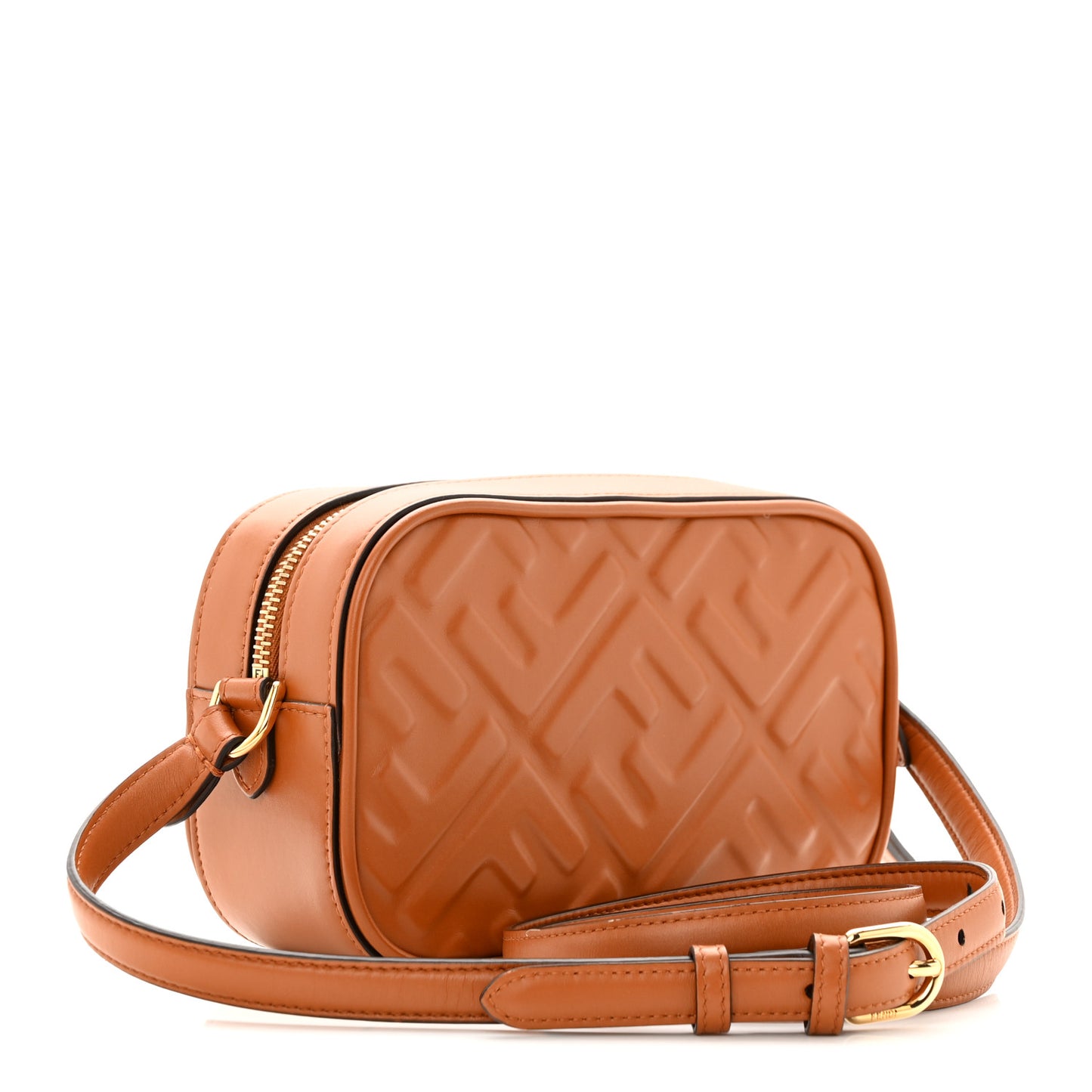 Vitello Epoque FF Embossed Camera Case Brandy
