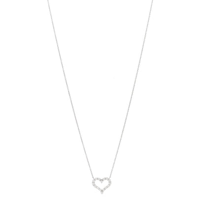 Tiffany Platinum Diamond Small Heart Pendant Necklace 1 of 5