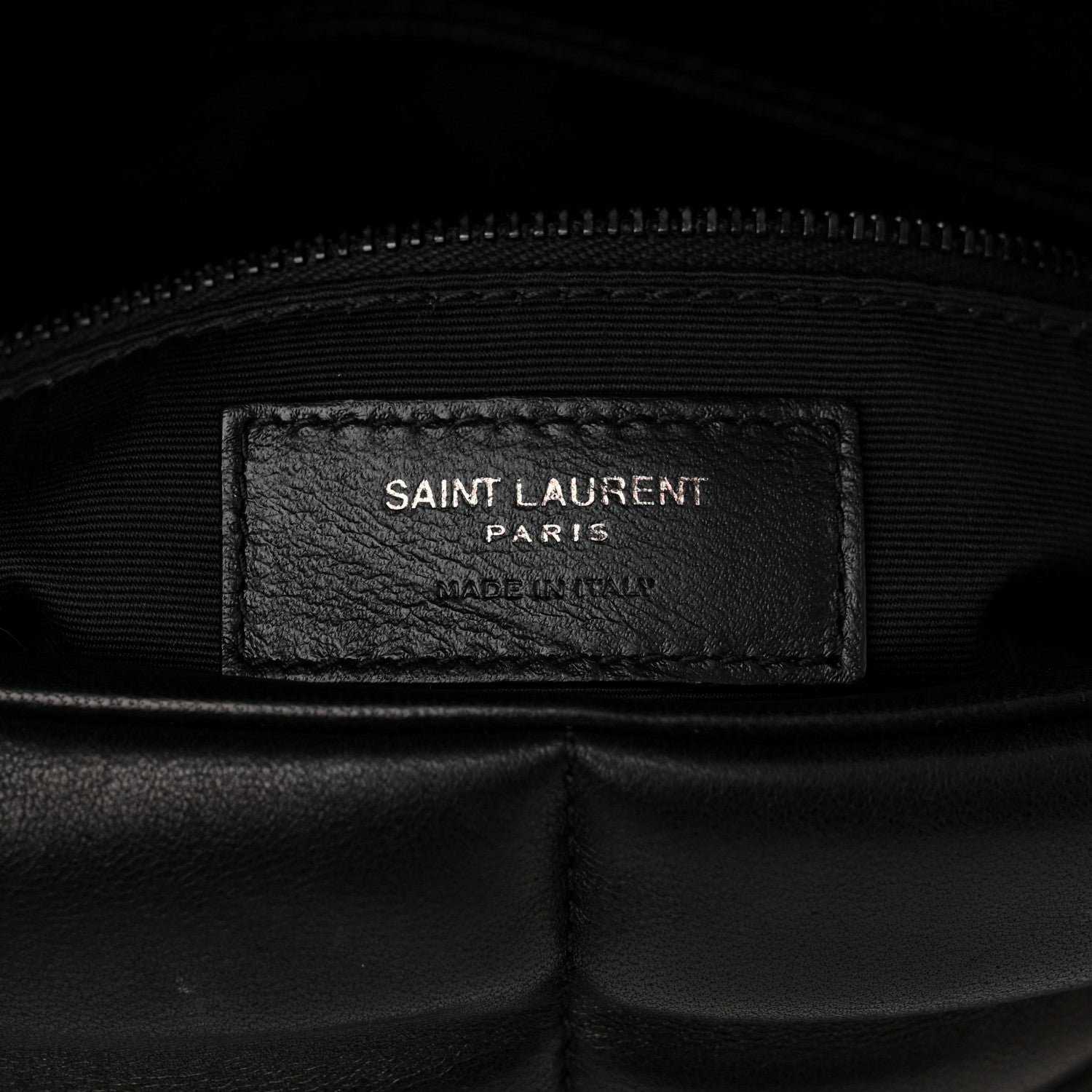 Saint Laurent Lambskin Quilted Monogram Monochrome Medium Loulou Puffer Chain Satchel Black 6 of 10