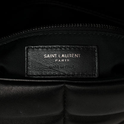 Saint Laurent Lambskin Quilted Monogram Monochrome Medium Loulou Puffer Chain Satchel Black 6 of 10