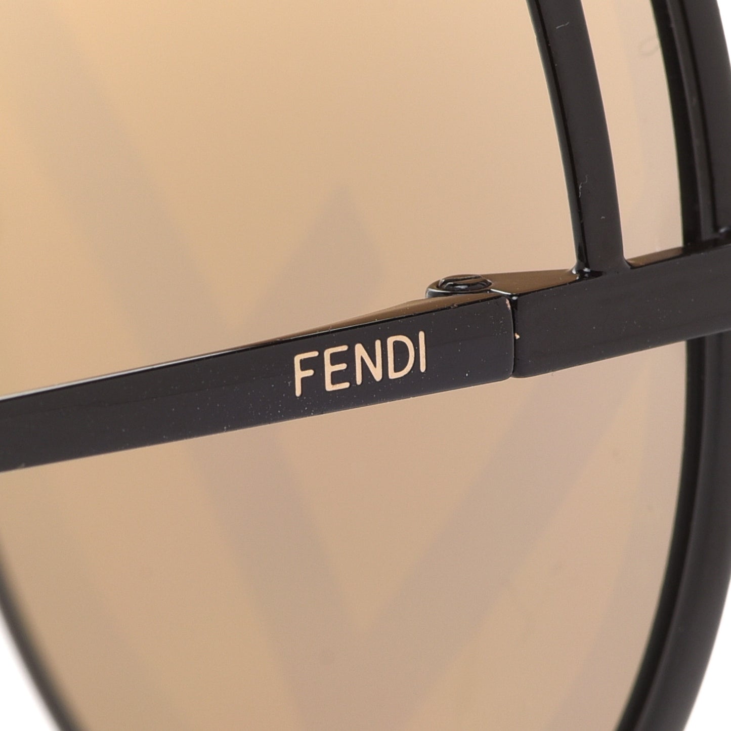 Metal F is Fendi Printed Run Away Round Frame Sunglasses FF 0285/S Black