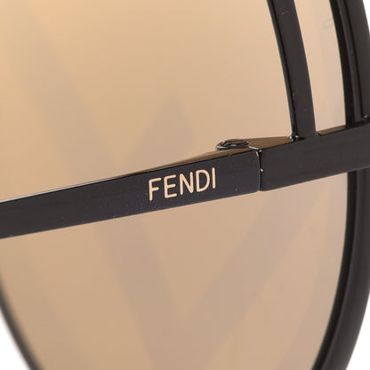 Fendi Metal F is Fendi Printed Run Away Round Frame Sunglasses FF 0285/S Black 5 of 8