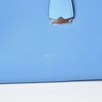MCM Grained Calfskin Large Milla Tote Tile Blue 12 of 14