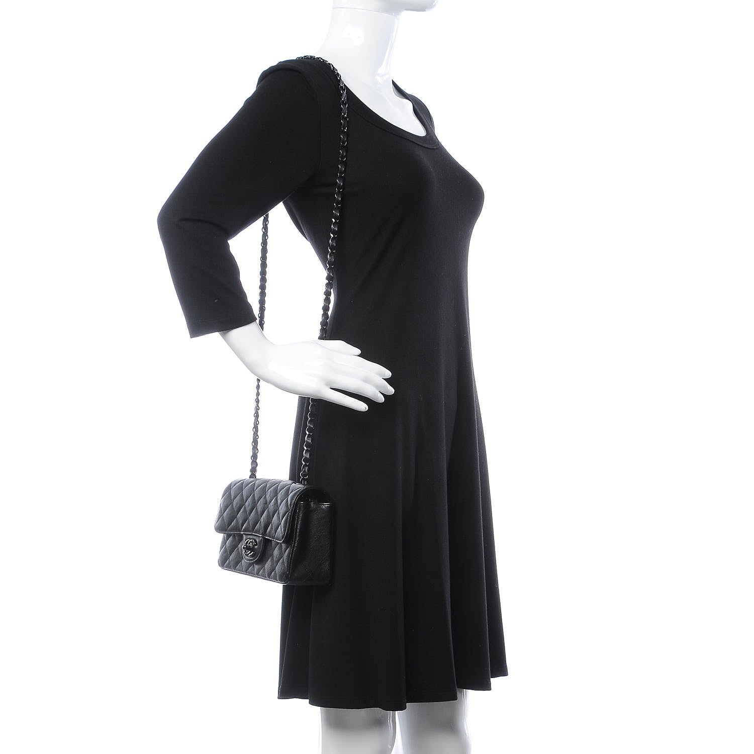 Chanel Crumpled Calfskin Quilted Mini Rectangular Flap So Black 2 of 12