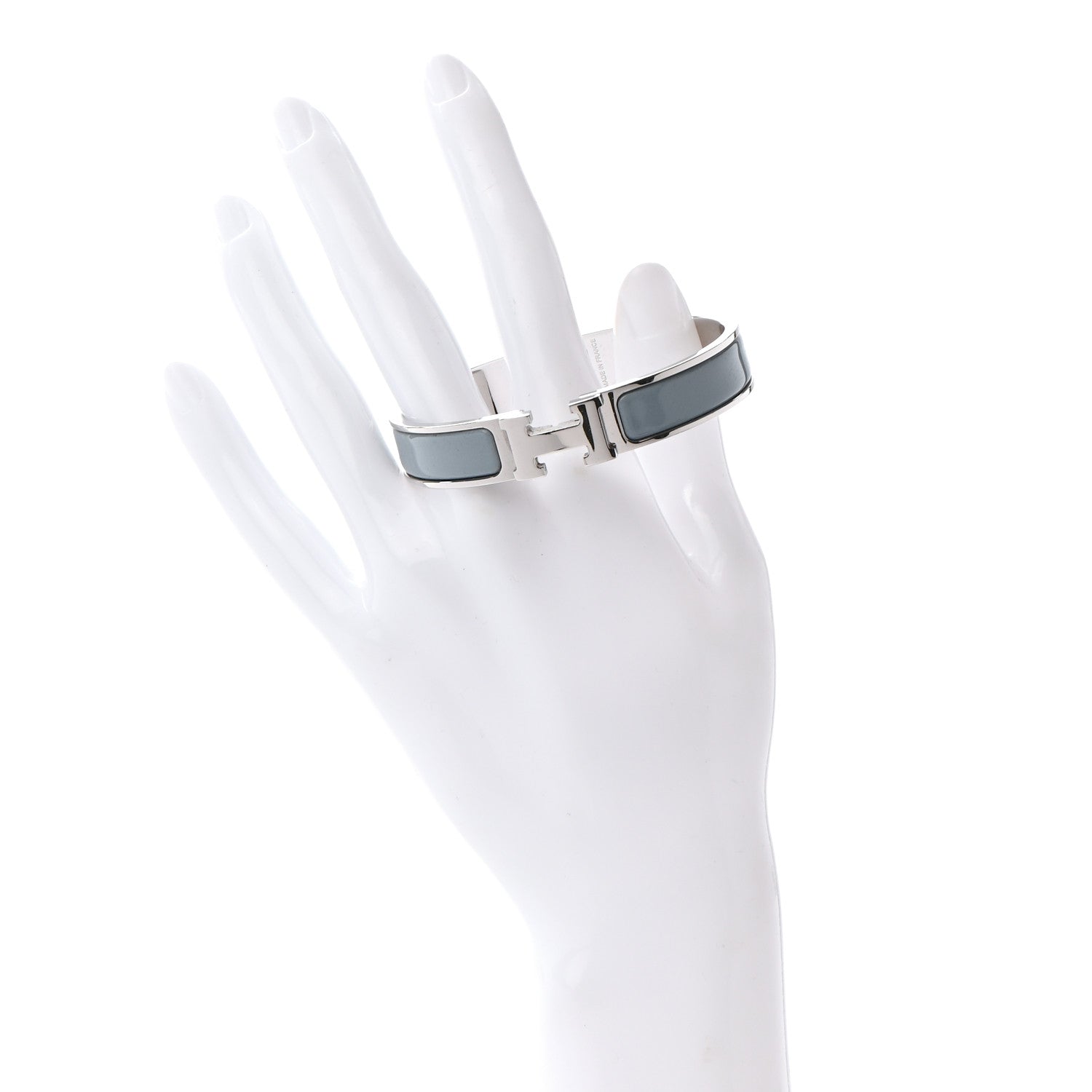 Hermes Enamel Narrow Clic Clac H Bracelet GM Gris Orage 2 of 4