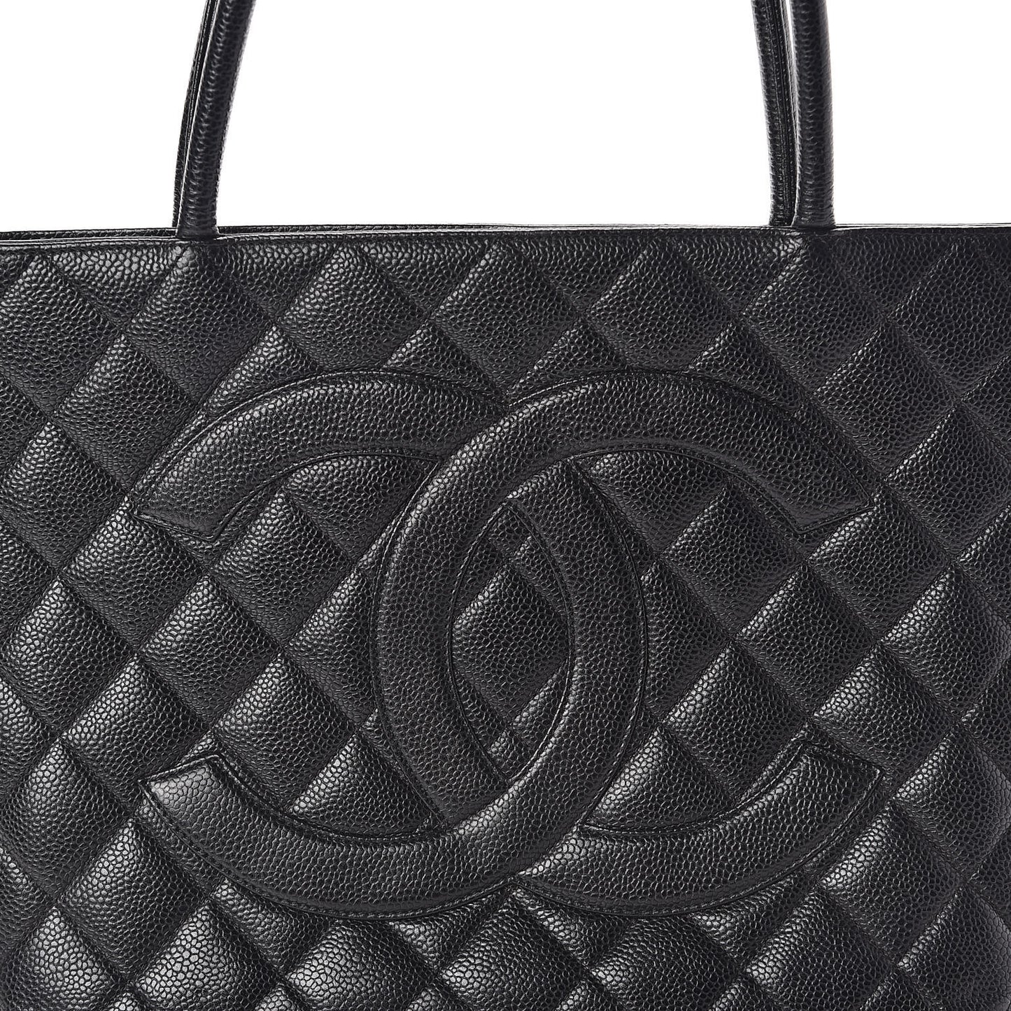 Caviar Quilted Medallion Tote Black