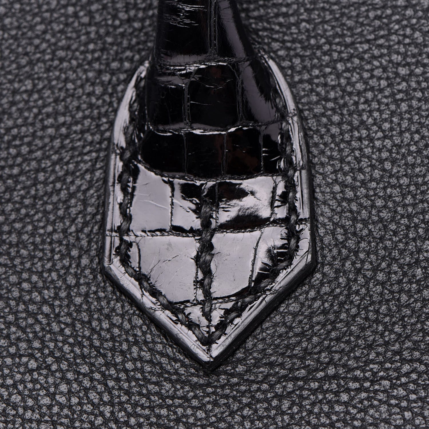 Hermes Taurillon Novillo Shiny Niloticus Crocodile Birkin Touch 25 Black 10 of 35